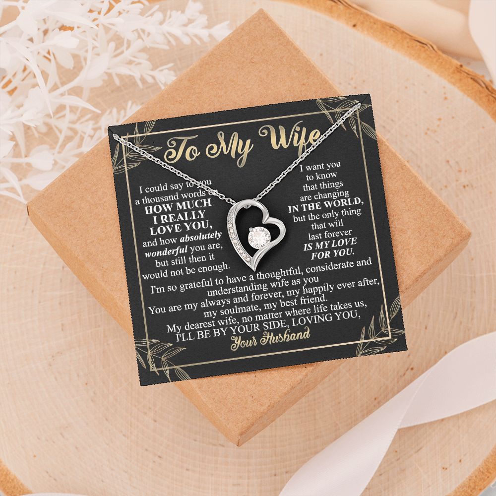 Birthday Gifts For Wife, Necklace Gifts For Wife From Husband, To My Wife Jewelry For Women , To My Wife Necklace  from Husband Wedding Anniversary Present For Wife, Beautiful Wife Jewelry Christmas13 Forever Love Necklace