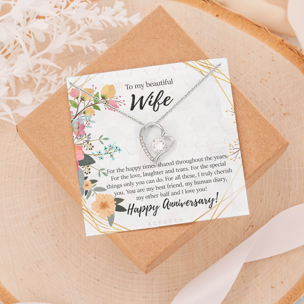 To My Wife Necklace from Husband, Personalized Necklace for Women, Luxury Necklace for Wife from Man Men, Wedding Anniversary Present For Wife, Beautiful Wife Jewelry Christmas Birthday Gifts For Wife8 Forever Love Necklace