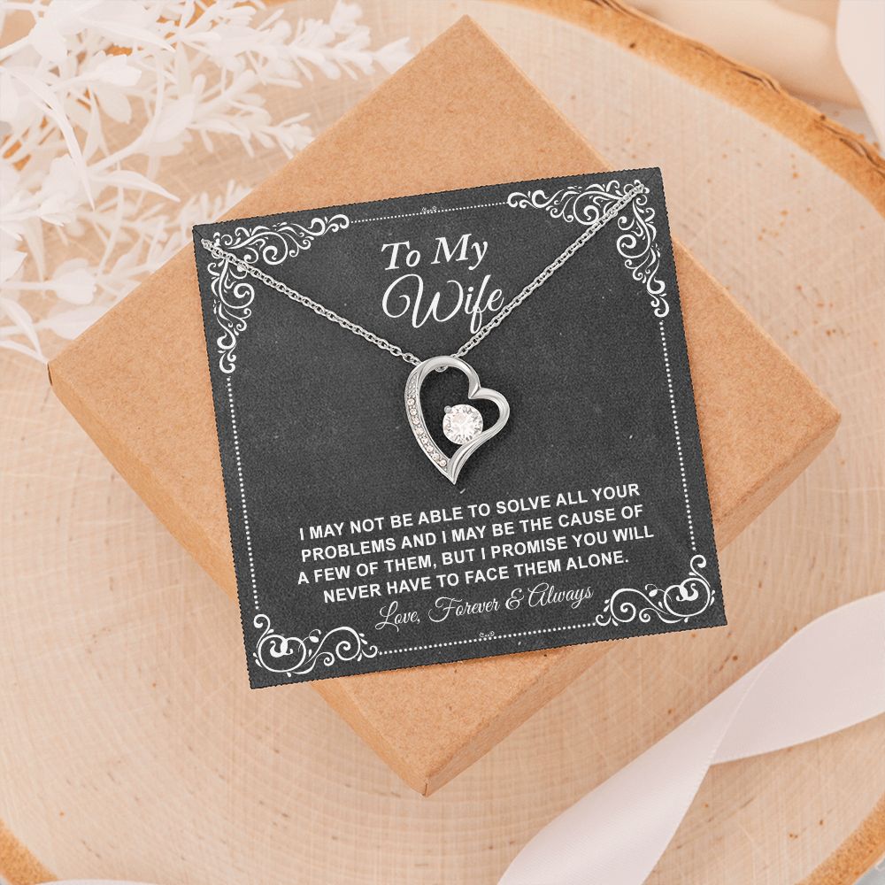 To My Wife Necklace, Gift For Wife From Husband, Anniversary Gift, Valentine's Forever Love Necklace