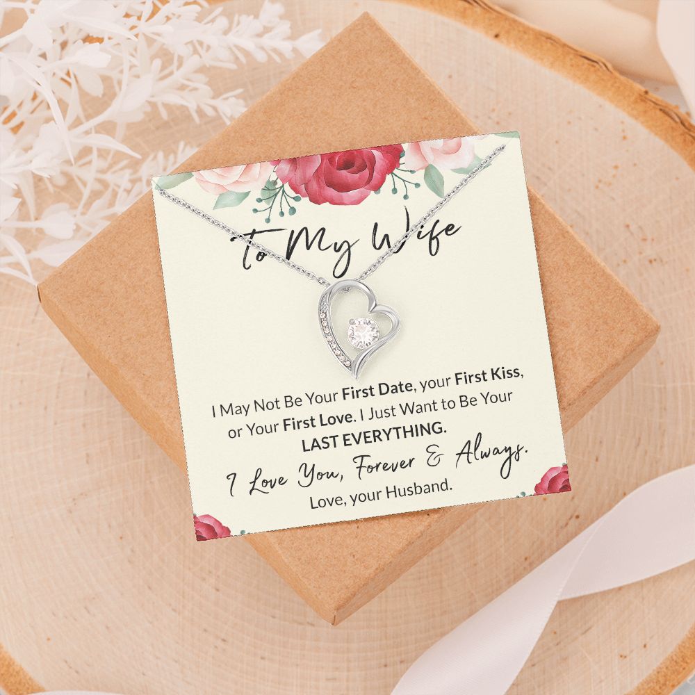 To My Wife Necklace from Husband, Personalized Necklace for Women, Luxury Necklace for Wife from Man Men, Wedding Anniversary Present For Wife, Beautiful Wife Jewelry Christmas Birthday Gift For Wife18 Forever Love Necklace
