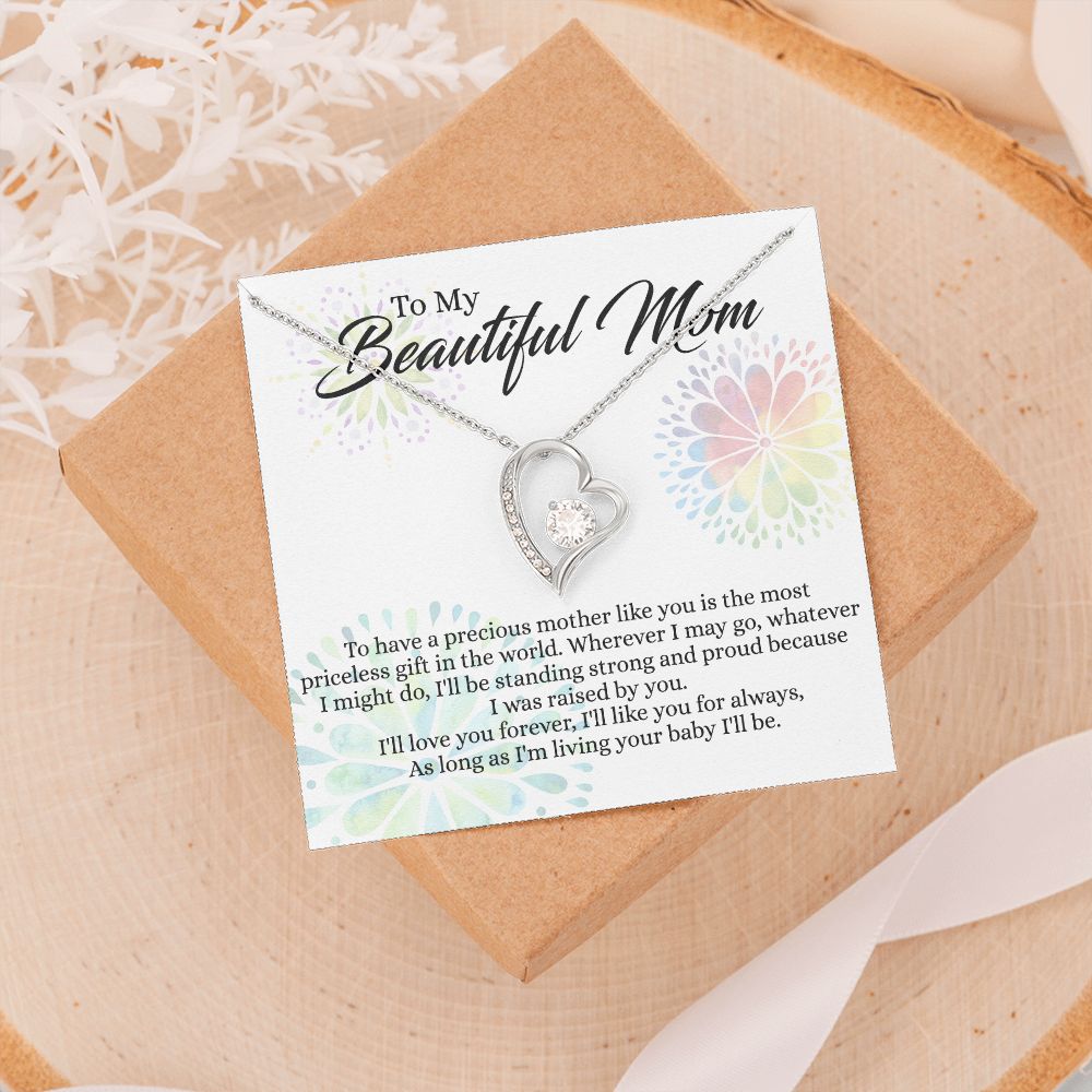 To My Mom Necklace, Gift For Mom, Mother's Day Gift from Daughter, Mom Jewelry Gift for Mothers Day, Birthday Gift for Mother, Moms Gift from Daughter Son, Necklace for Mom Mother 4 Forever Love Necklace