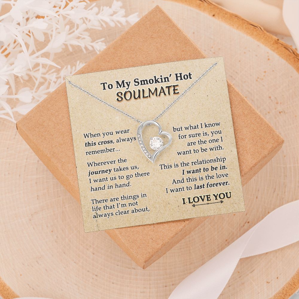 To My Soulmate Necklace for Women Birthday Valentines Day Jewelry Gifts For My Wife with Message Card Box Personalized Gift Present Pendant for Future Wife Soulmate Girlfriend Love 9 Forever Love Necklace