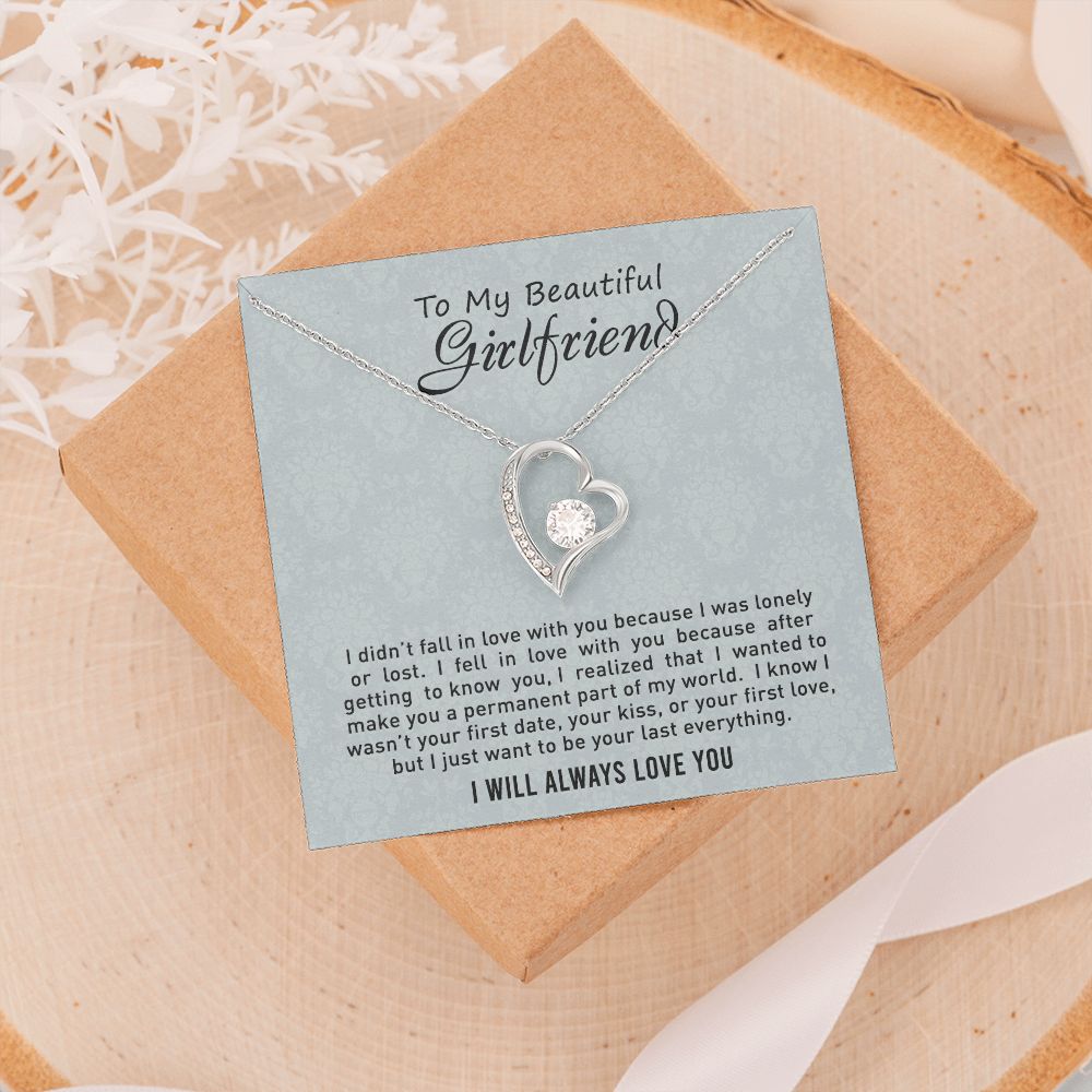 To My Girlfriend Necklace from Boyfriend, Personalized Necklace for Women, Luxury Necklace for Girlfriend, Wedding Anniversary Present For Her, Girlfriend Gift Jewelry Christmas Birthday Gift2 Forever Love Necklace