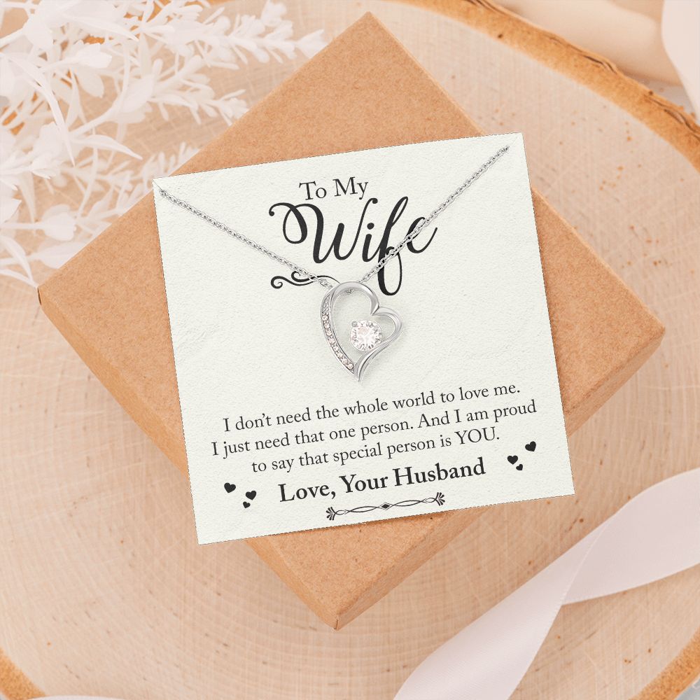 To My Wife Necklace from Husband, Personalized Necklace for Women, Luxury Necklace for Wife from Man Men, Wedding Anniversary Present For Wife, Beautiful Wife Jewelry Christmas Birthday Gift For Wife24 Forever Love Necklace