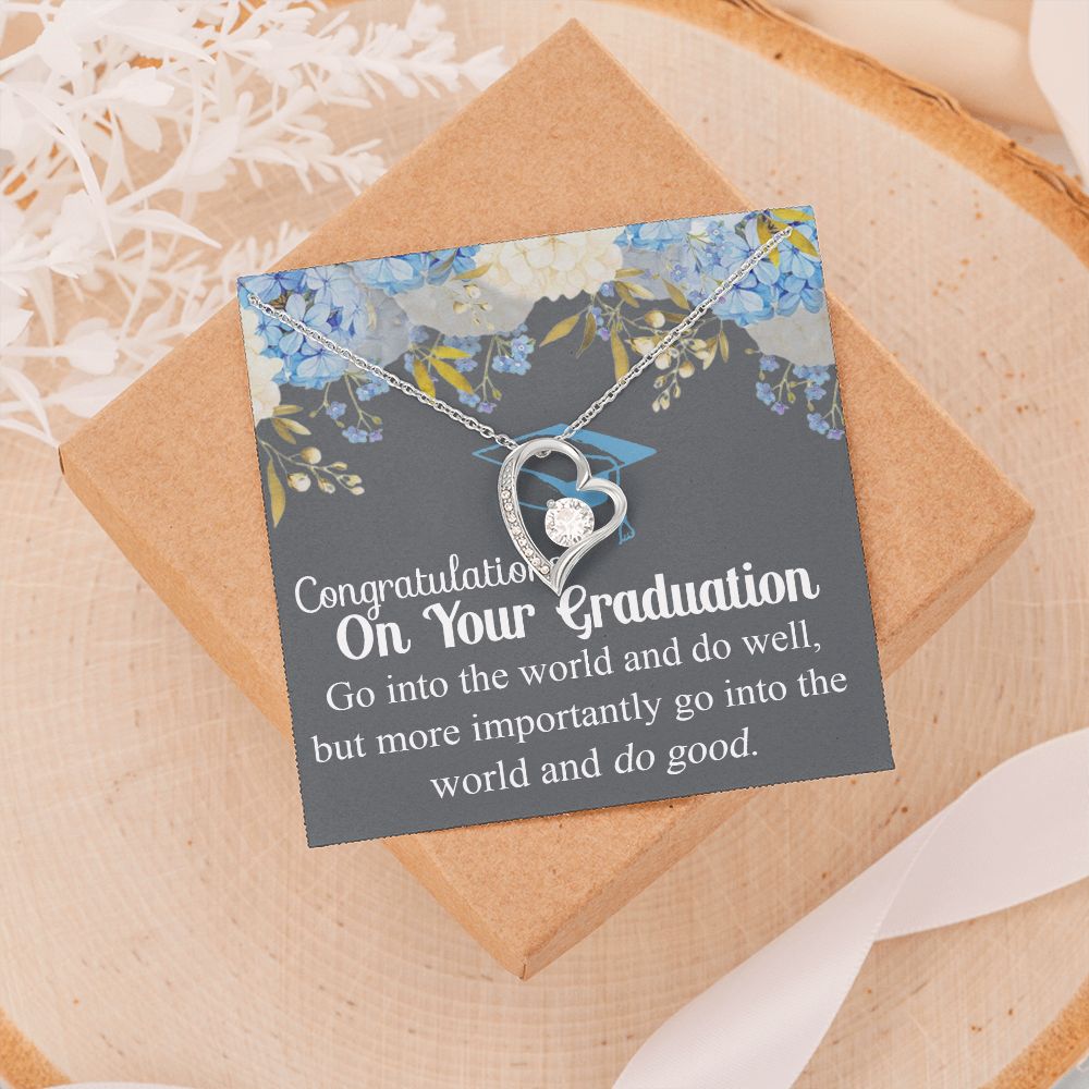 Graduation Gift Necklace For Girls, Graduation Jewelry, College, High School Congrats Graduation Pendants Gift For Daughter, Granddaughter, Niece, Sister Forever Love Necklace