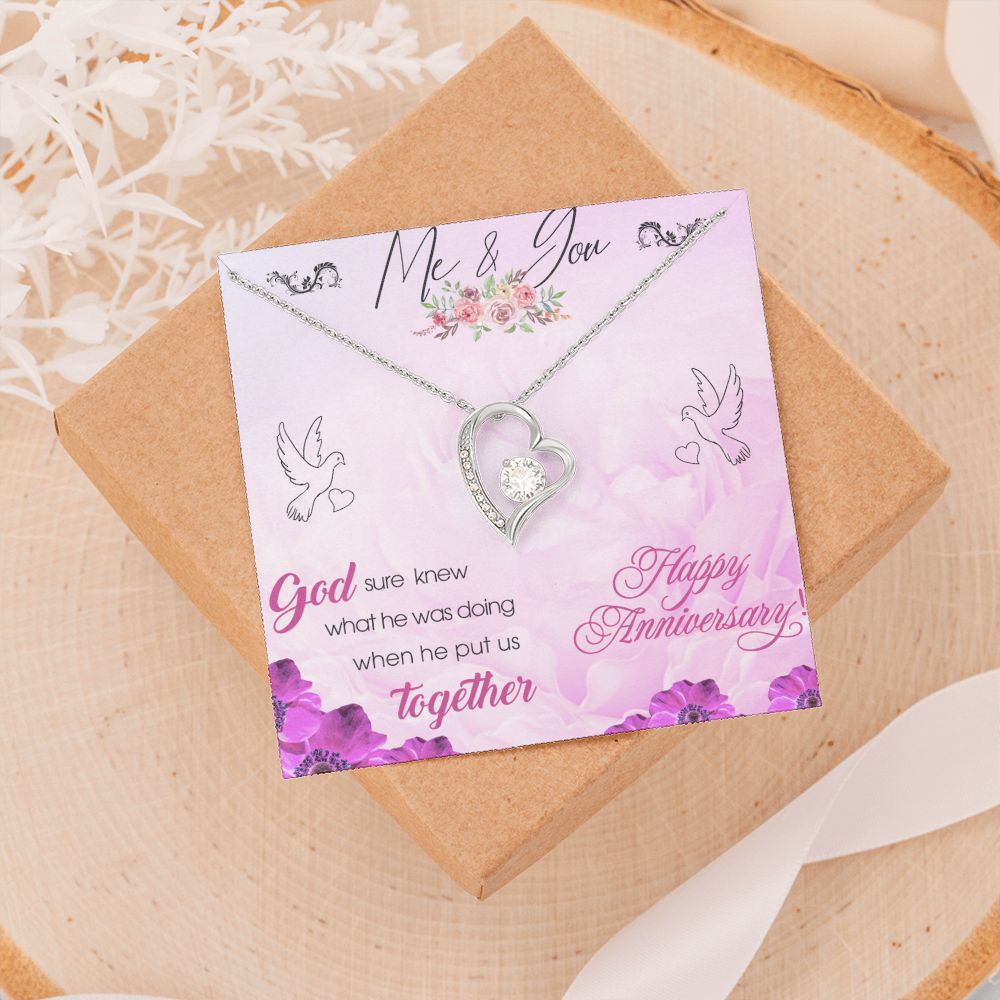 To My Wife Necklace, Wedding Anniversary Jewelry For Women, Necklace For Wife from Husband, Gift For Wife Birthday Gifts From Husband Necklace, Jewelry With Message Card In A Gift Box8 Forever Love Necklace