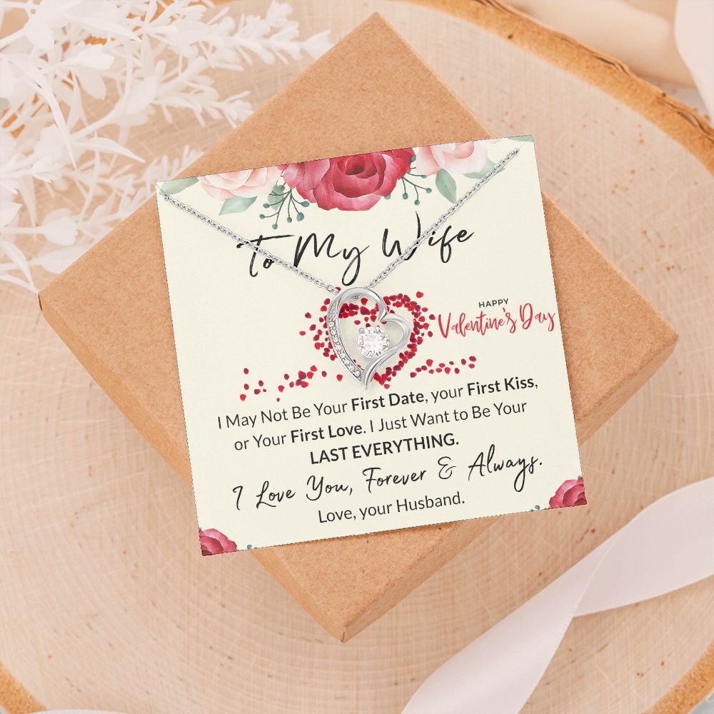 To My Wife Necklace from Husband, Personalized Necklace for Women, Luxury Necklace for Wife from Man Men, Wedding Anniversary Present For Wife, Beautiful Wife Jewelry Christmas Birthday Gift For Wife23 Forever Love Necklace