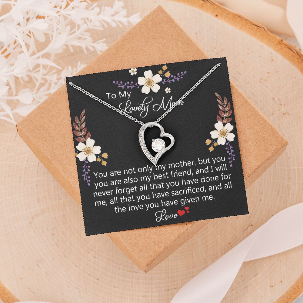 To My Mom Necklace, Gift For Mom, Mother's Day Gift from Daughter, Mom Jewelry Gift for Mothers Day, Birthday Gift for Mother, Moms Gift from Daughter Son, Necklace for Mom Mother15 Forever Love Necklace
