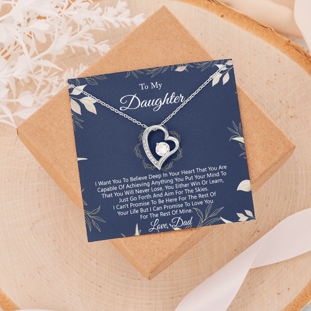 Gift For Daughter from Dad Daughter Father Necklace for Daughter Gift from Dad To My Daughter Necklace Daughters Birthday Christmas Jewelry Birthday Gifts for Women Girls Forever Love Necklace