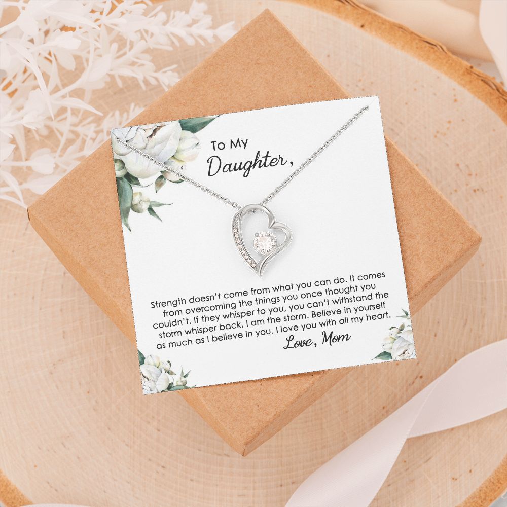Mother Daughter Gift Ideas, To My Daughter Gift Necklace from Mom, Jewelry Pendant Present for Daughter, Birthday Christmas Gift Graduation Gifts for Daughters, Mother and Daughter Necklace 2140 Forever Love Necklace