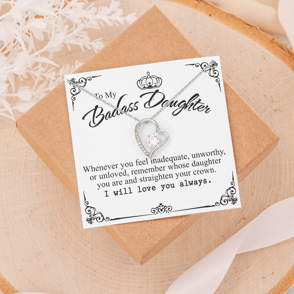 Bonus Daughter Gifts From Stepdad, Step Daughter Gifts From Stepmom, Stepdaughter Gifts From Stepdad, Father Stepdaughter Necklace, To My Bonus Daughter Necklaces, Christmas Gifts For Bonus7 Forever Love Necklace