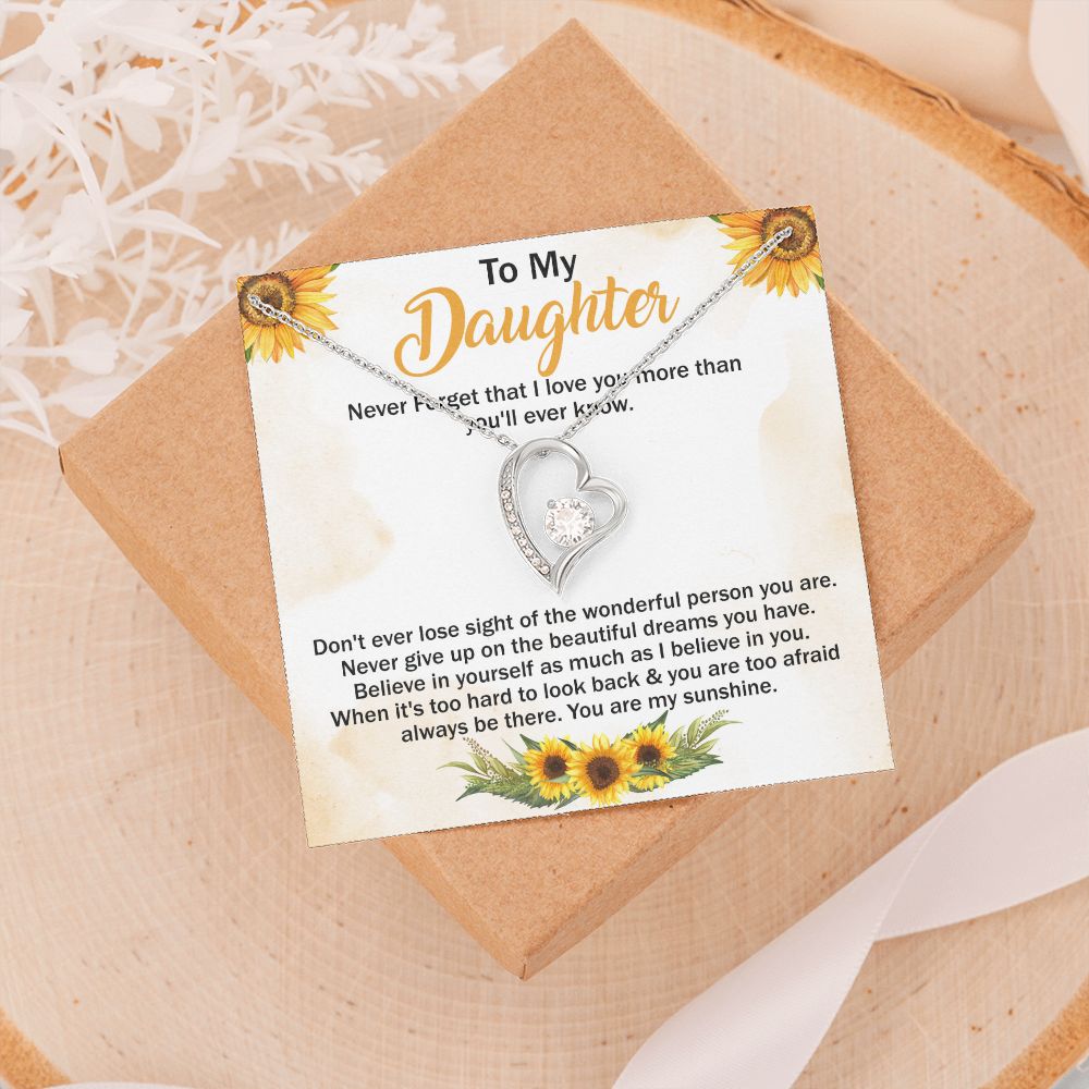 Jewelry Pendant Present for Daughter, To My Daughter Gift Necklace from Mom, Mother Daughter Gift Ideas, Birthday Christmas Gift Graduation Gifts for Daughters, Mother and Daughter Necklace 11 Forever Love Necklace