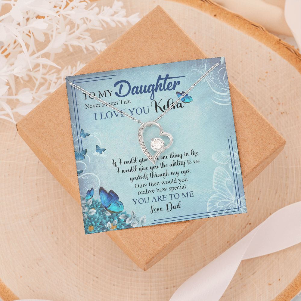 Mother Daughter Gift Ideas, To My Daughter Gift Necklace from Mom, Jewelry Pendant Present for Daughter, Birthday Christmas Gift Graduation Gifts for Daughters, Mother and Daughter Necklace 21 Forever Love Necklace