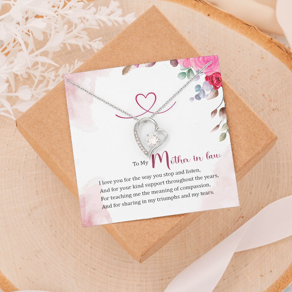 Mother in Law Necklace, Jewelry for Women, Future Mother in Law Gifts from Daughter in Law, Mother of Bride Gifts For Mother in Law, Birthday Gifts For Mother In Law From Daughter In Law17 Forever Love Necklace