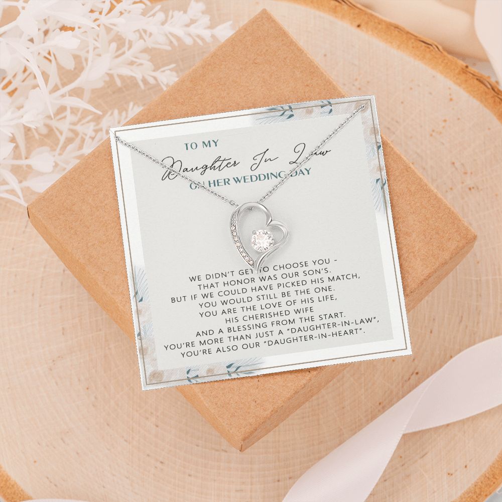 Wedding Gift From mother On Wedding Day To My Daughter-in-law Wedding Day Forever Love Necklace