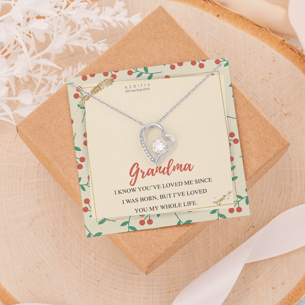To My Grandma Necklace, Gift for Grandmother Necklace, Mothers Day Gift For Grandma Nana, Grandma Jewelry From Grandchildren GrandKids , Jewelry Box Gift For Grandma Grandmother15 Forever Love Necklace