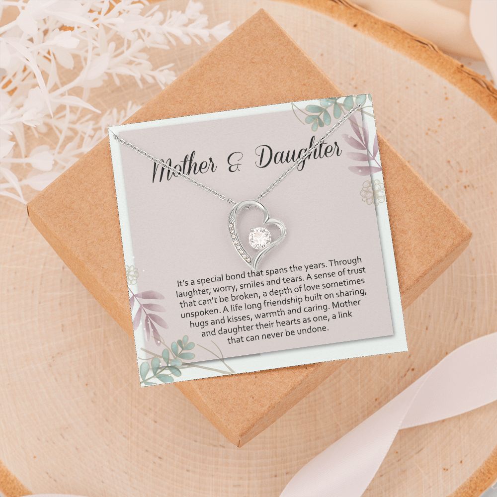 Mom Necklace Gifts for Mom from Daughter to Mom Gifts for Mothers Day from Daughter, To My Mom Necklace from Daughter to Mom Birthday Gifts Necklace with Message Card and Gift Box2245 Forever Love Necklace
