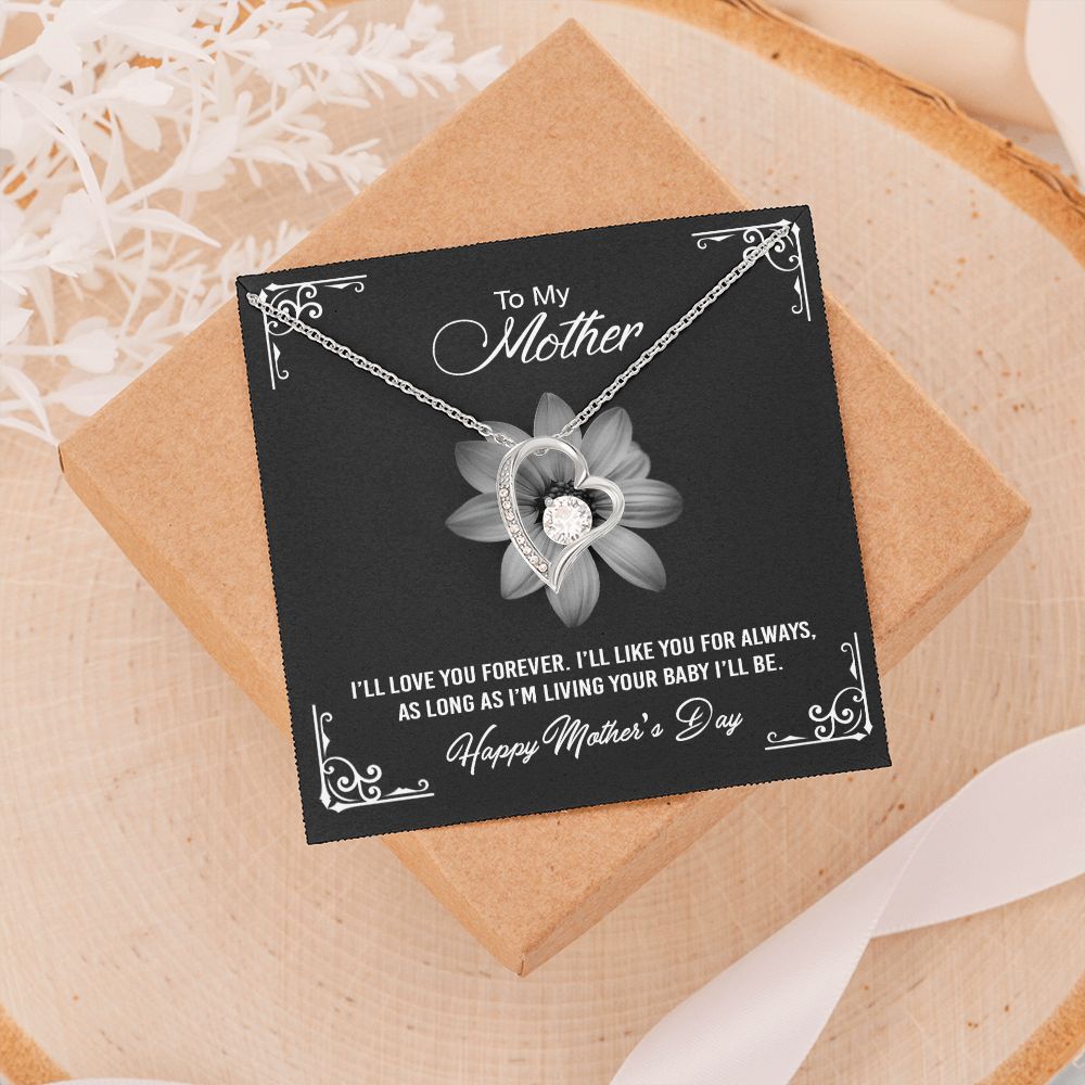 Mom Necklace Gifts for Mom from Daughter to Mom Gifts for Mothers Day from Daughter, To My Mom Necklace from Daughter to Mom Birthday Gifts Necklace with Message Card and Gift Box2247 Forever Love Necklace