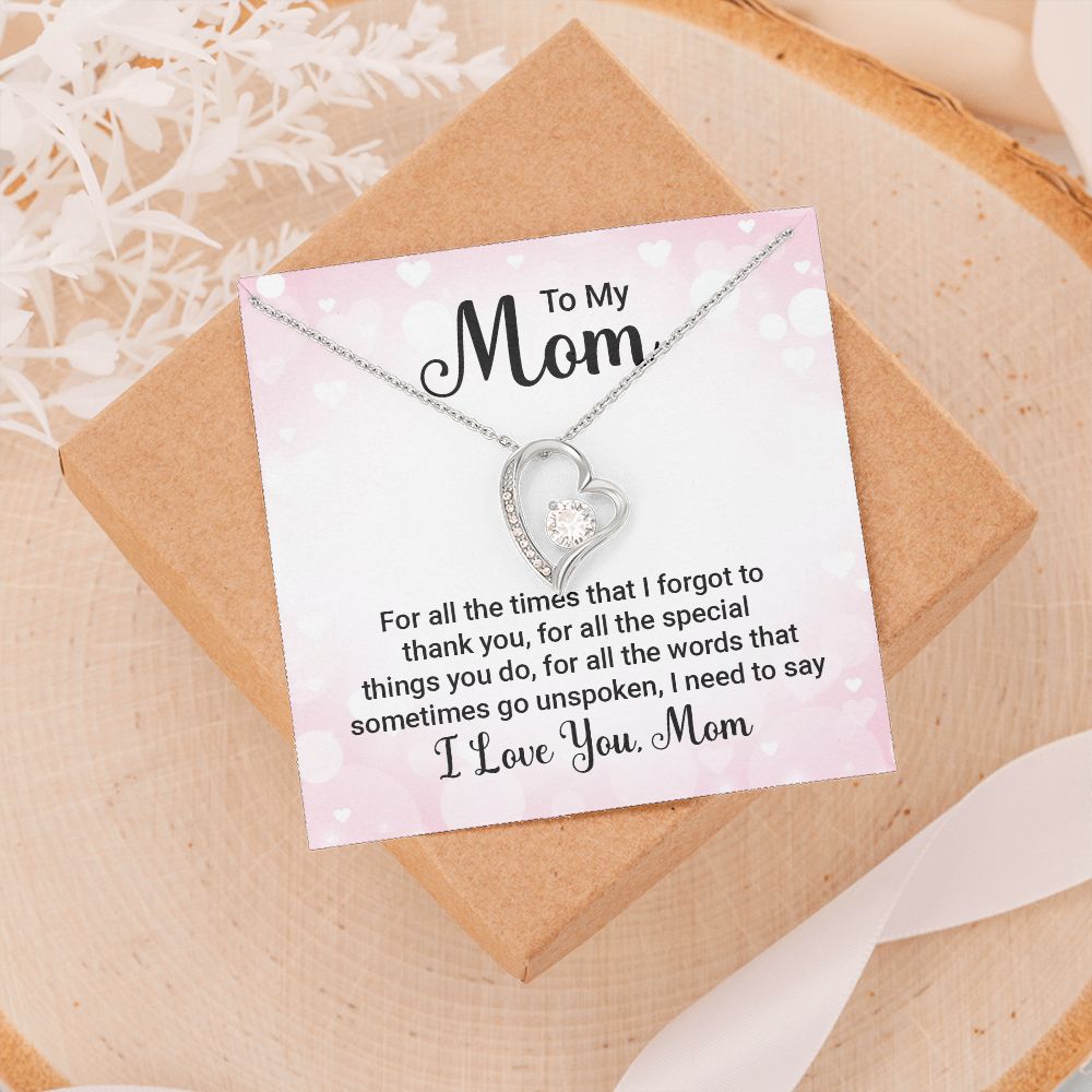To My Mom Necklace, Gift For Mom, Mother's Day Gift from Daughter, Mom Jewelry Gift for Mothers Day, Birthday Gift for Mother, Moms Gift from Daughter Son, Necklace for Mom Mother 23 Forever Love Necklace