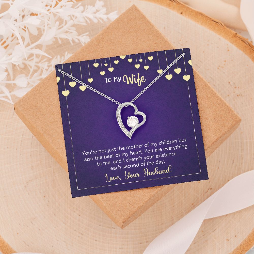 To My Wife Necklace, Wedding Anniversary Jewelry For Women, Necklace For Wife from Husband, Gift For Wife Birthday Gifts From Husband Necklace, Jewelry With Message Card In A Gift Box10 Forever Love Necklace