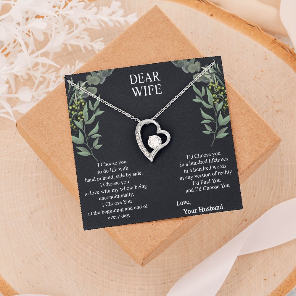 Birthday Gifts For Wife, Necklace Gifts For Wife From Husband, To My Wife Jewelry For Women , To My Wife Necklace  from Husband Wedding Anniversary Present For Wife, Beautiful Wife Jewelry Christmas12 Forever Love Necklace