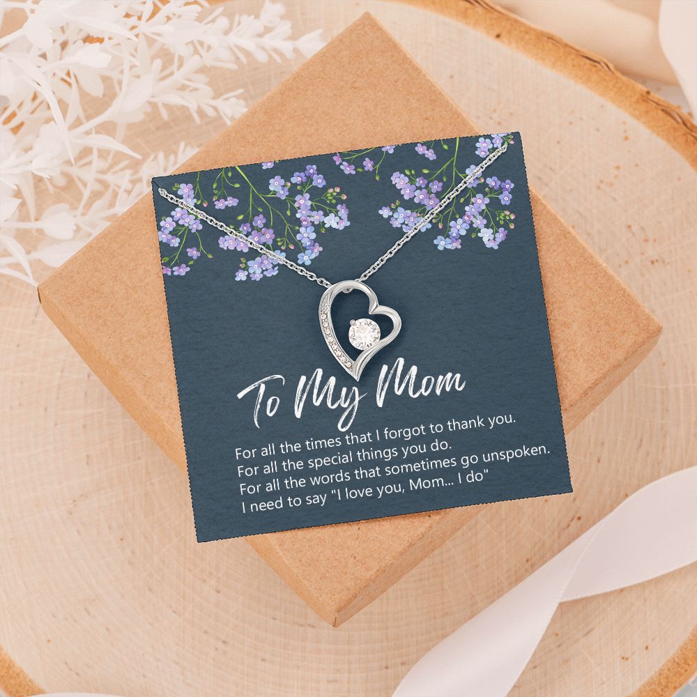 To My Mom Necklace Jewelry Gift, Birthday Gift For Mom, Mother's Day Gift For Mom, Message Card Jewelry Gift For Mom, Meaningful Mom Gift Forever Love Necklace