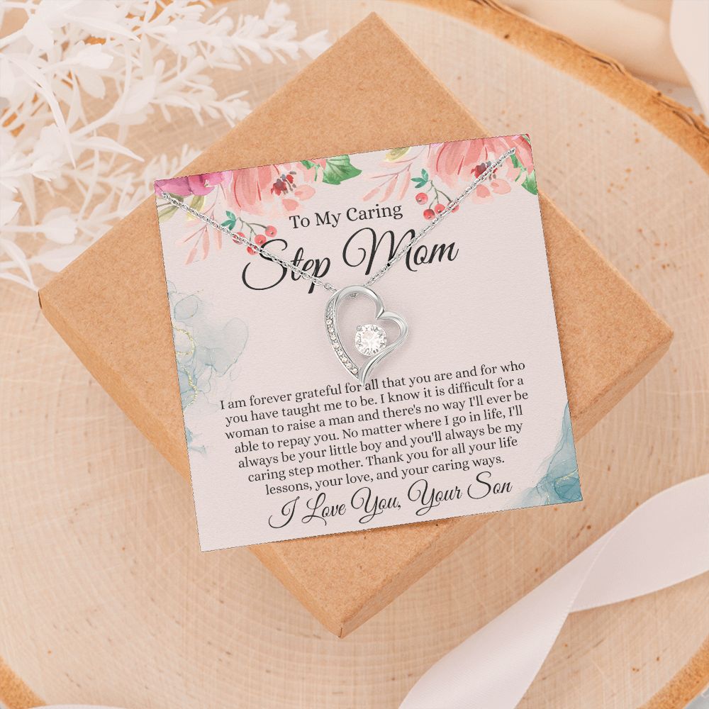 To My Step Mom Gift, Step Mom Necklace, Step Mom Gift From Son, Step Mom Mother's Day Gift From Step Son, Step Mom Birthday Gift, Step Mom Gift Necklace from Step Son Forever Love Necklace