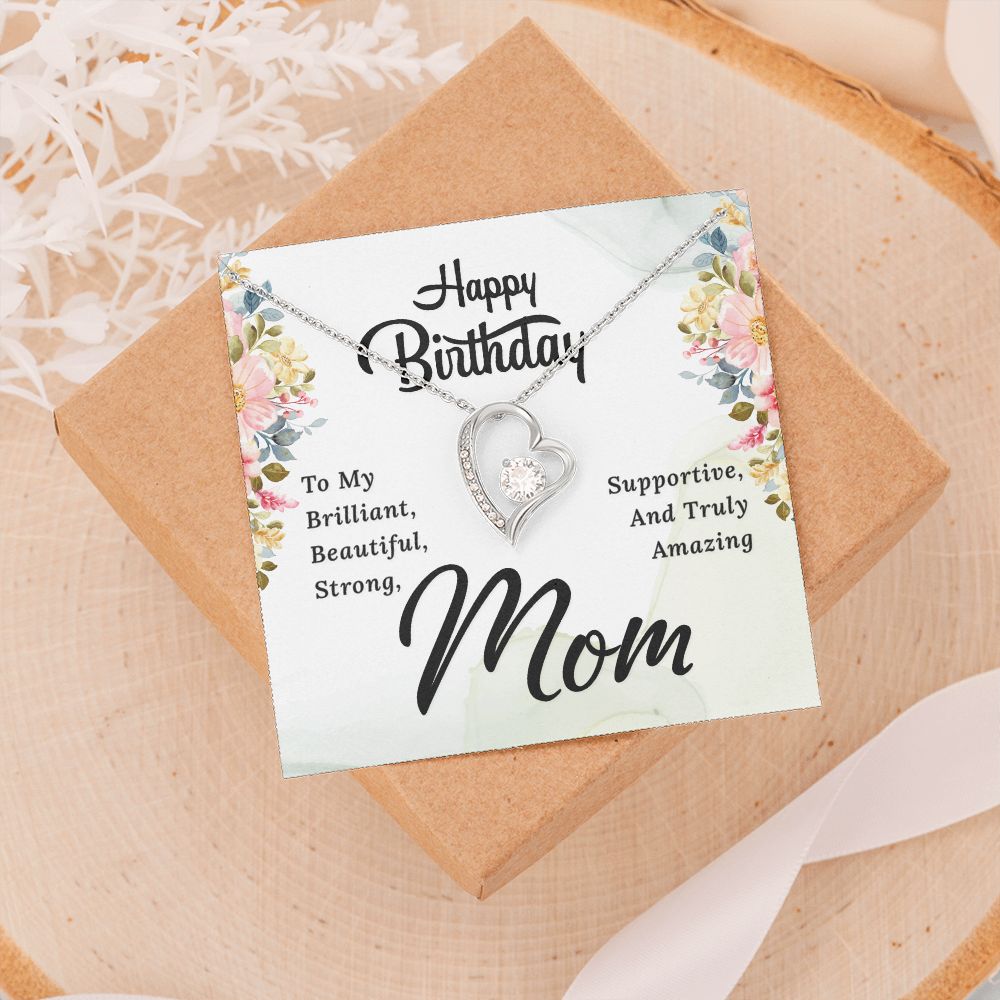 Mom Necklace Gifts for Mom from Daughter to Mom Gifts for Mothers Day from Daughter, To My Mom Necklace from Daughter to Mom Birthday Gifts Necklace with Message Card and Gift Box2229 Forever Love Necklace
