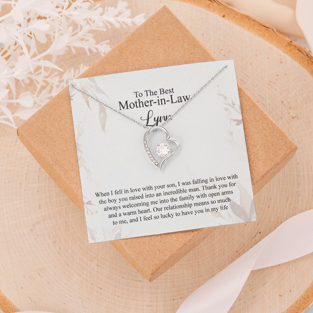 Mother in Law Necklace, Jewelry for Women, Future Mother in Law Gifts from Daughter in Law, Mother of Bride Gifts For Mother in Law, Birthday Gifts For Mother In Law From Daughter In Law4 Forever Love Necklace