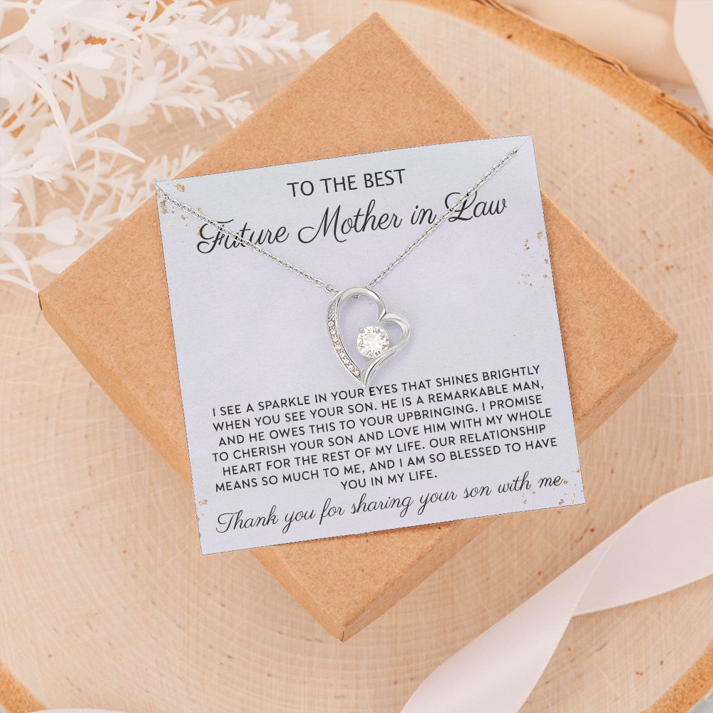 Gift to MIL Mother of the Groom Gift From Bride Wedding Gift Pendants from Bride Gifts for Mom Mother of the Bride Necklace Unique Groom Mom Forever Love Necklace