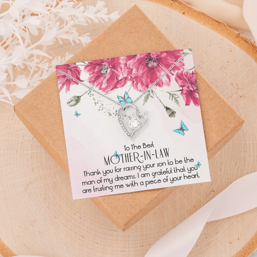 To The Best Mother In Law Necklace, Mother In Law Gifts, Mothers Day Gifts Necklace Forever Love Necklace