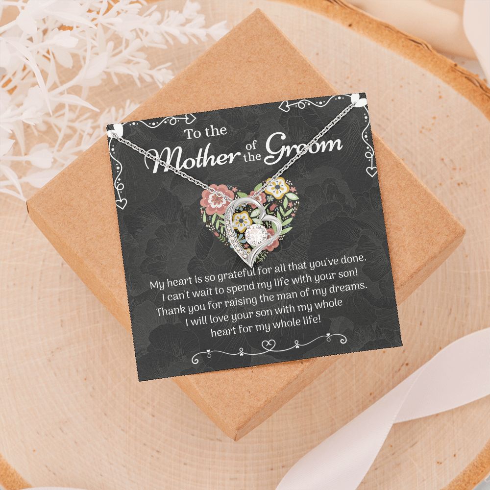 Mother of the Groom Sunflower Bracelet from Bride, Mother of the Groom Jewelry, Unique Mother Of The Groom Wedding Gift, Mom of Groom Gift Forever Love Necklace