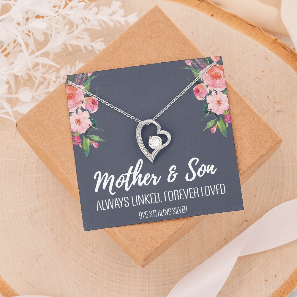 Gift For Mom From Son, Mother Son Gifts, Happy Mother's Day Necklace, Mom Gift Forever Love Necklace