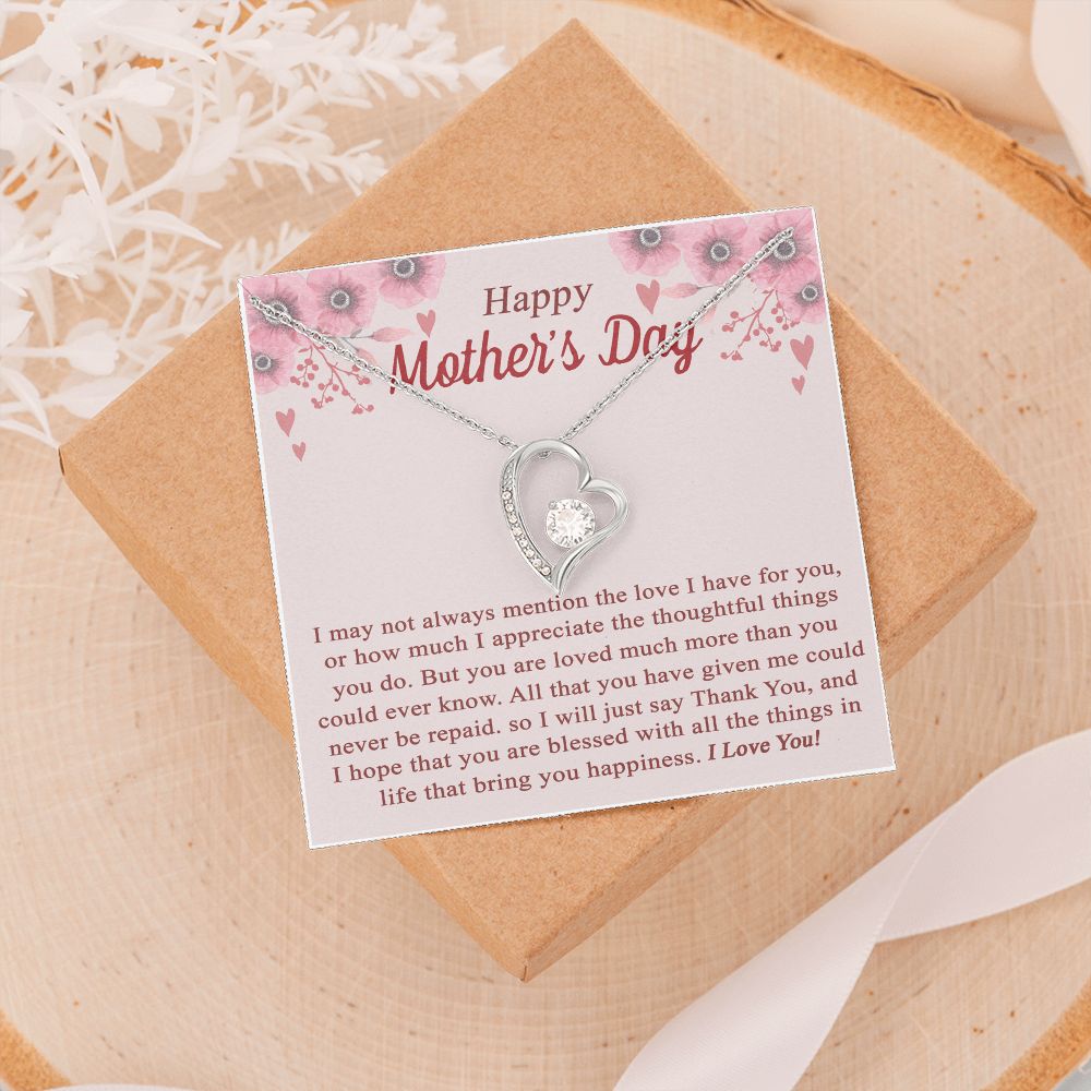 vTo My Mom Angel Mother Necklace Pendant Gift From Daughter Or Son With Message Card Gift For Mom Forever Love Necklace