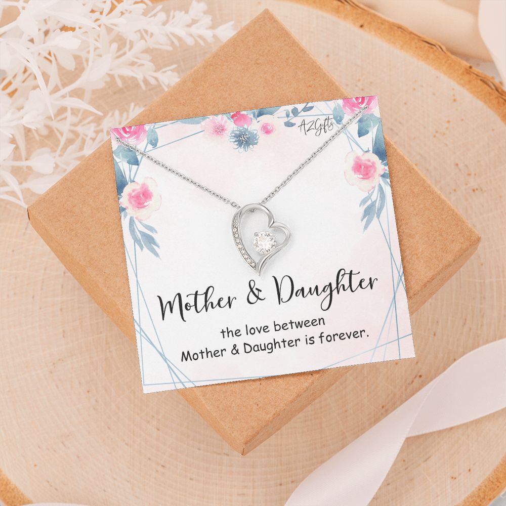 Mom Necklace Gifts for Mom from Daughter to Mom Gifts for Mothers Day from Daughter, To My Mom Necklace from Daughter to Mom Birthday Gifts Necklace with Message Card and Gift Box Forever Love Necklace
