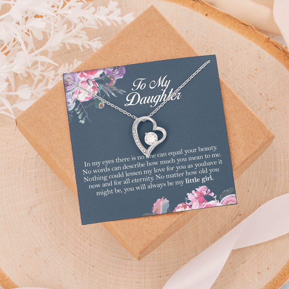 Mother Daughter Gift Ideas, To My Daughter Gift Necklace from Mom, Jewelry Pendant Present for Daughter, Birthday Christmas Gift Graduation Gifts for Daughters, Mother and Daughter Necklace 2139 Forever Love Necklace