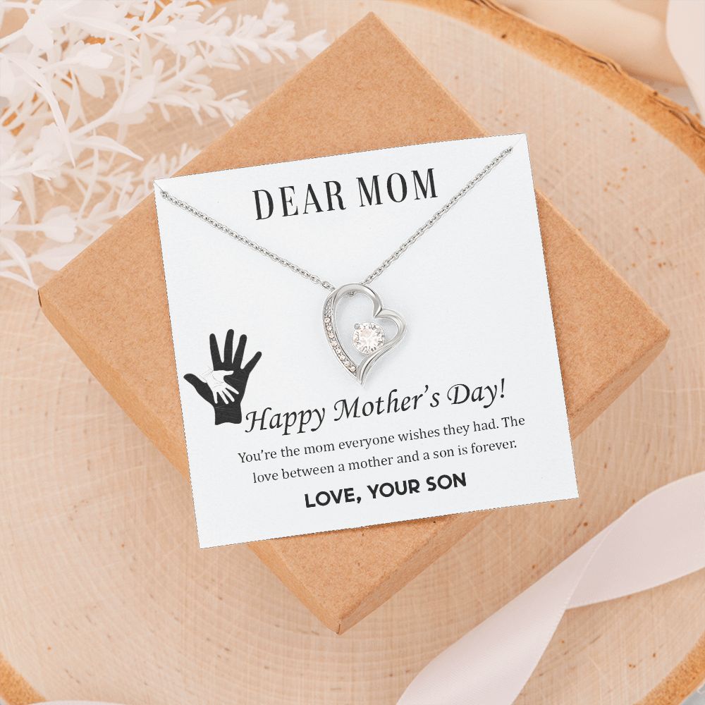 2Mom Necklace Gifts for Mom from Daughter to Mom Gifts for Mothers Day from Daughter, To My Mom Necklace from Daughter to Mom Birthday Gifts Necklace with Message Card and Gift Box2228 Forever Love Necklace
