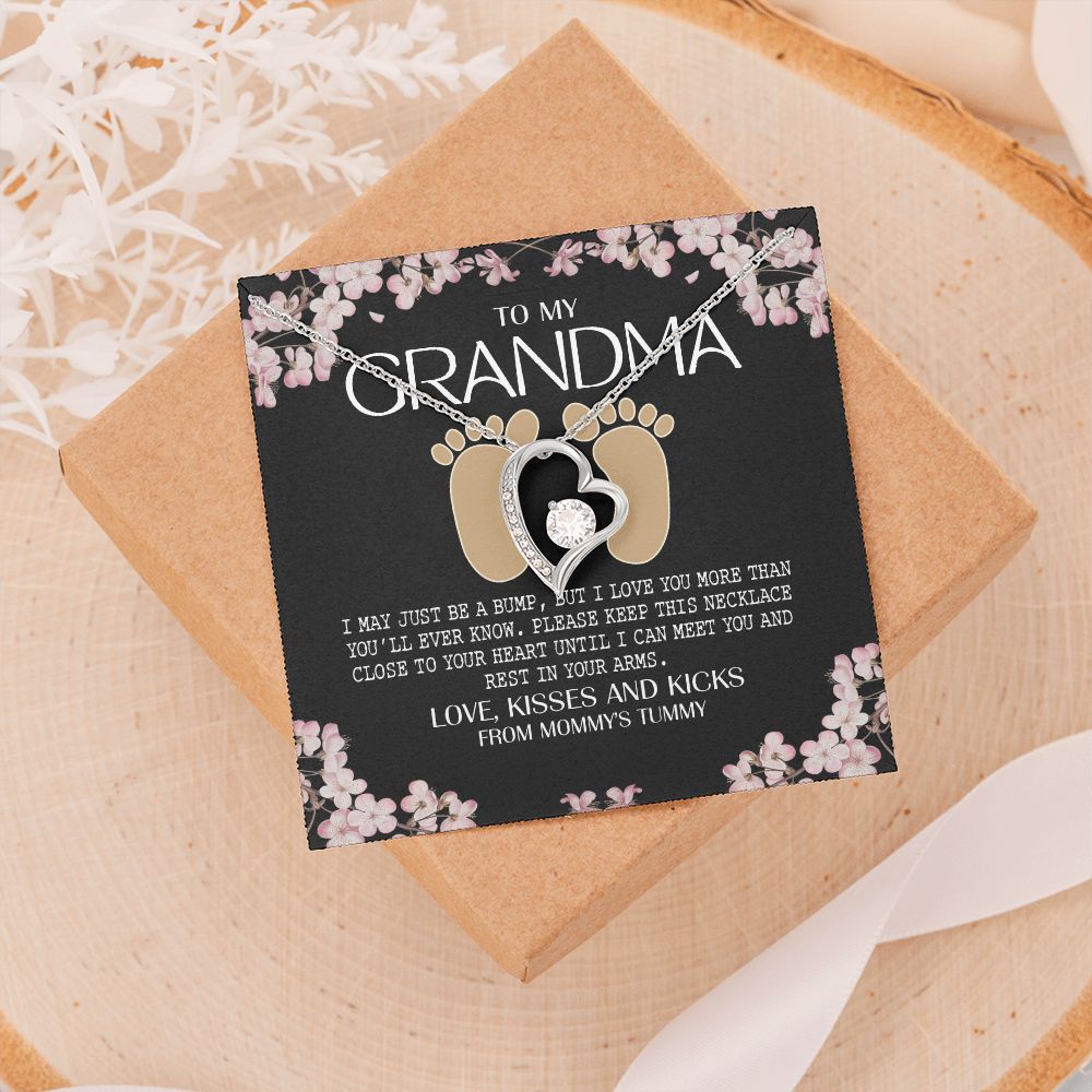 To My Grandma Necklace, Gift for Grandmother Necklace, Mothers Day Gift For Grandma Nana, Grandma Jewelry From Grandchildren GrandKids , Jewelry Box Gift For Grandma Grandmother16 Forever Love Necklace