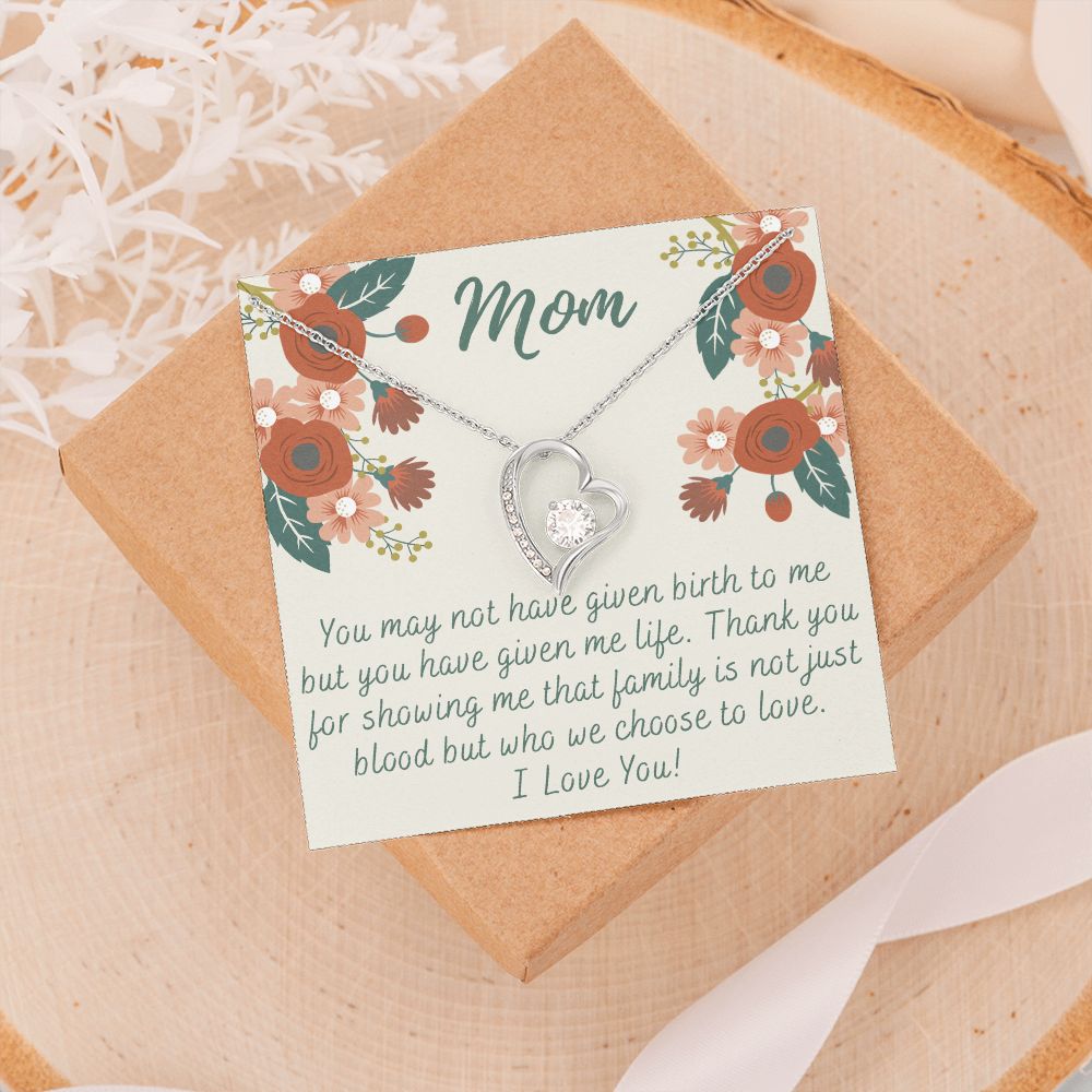 To My Mom Love Knot Necklace Gift for Stepmom Birthday Present Idea for Mother Forever Love Necklace
