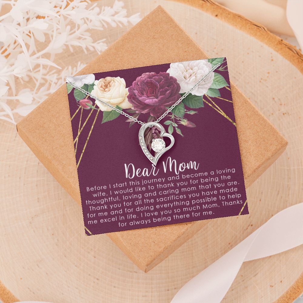 To My Mom Necklace, Gift For Mom, Mother's Day Gift from Daughter, Mom Jewelry Gift for Mothers Day, Birthday Gift for Mother, Moms Gift from Daughter Son, Necklace for Mom Mother2 Forever Love Necklace