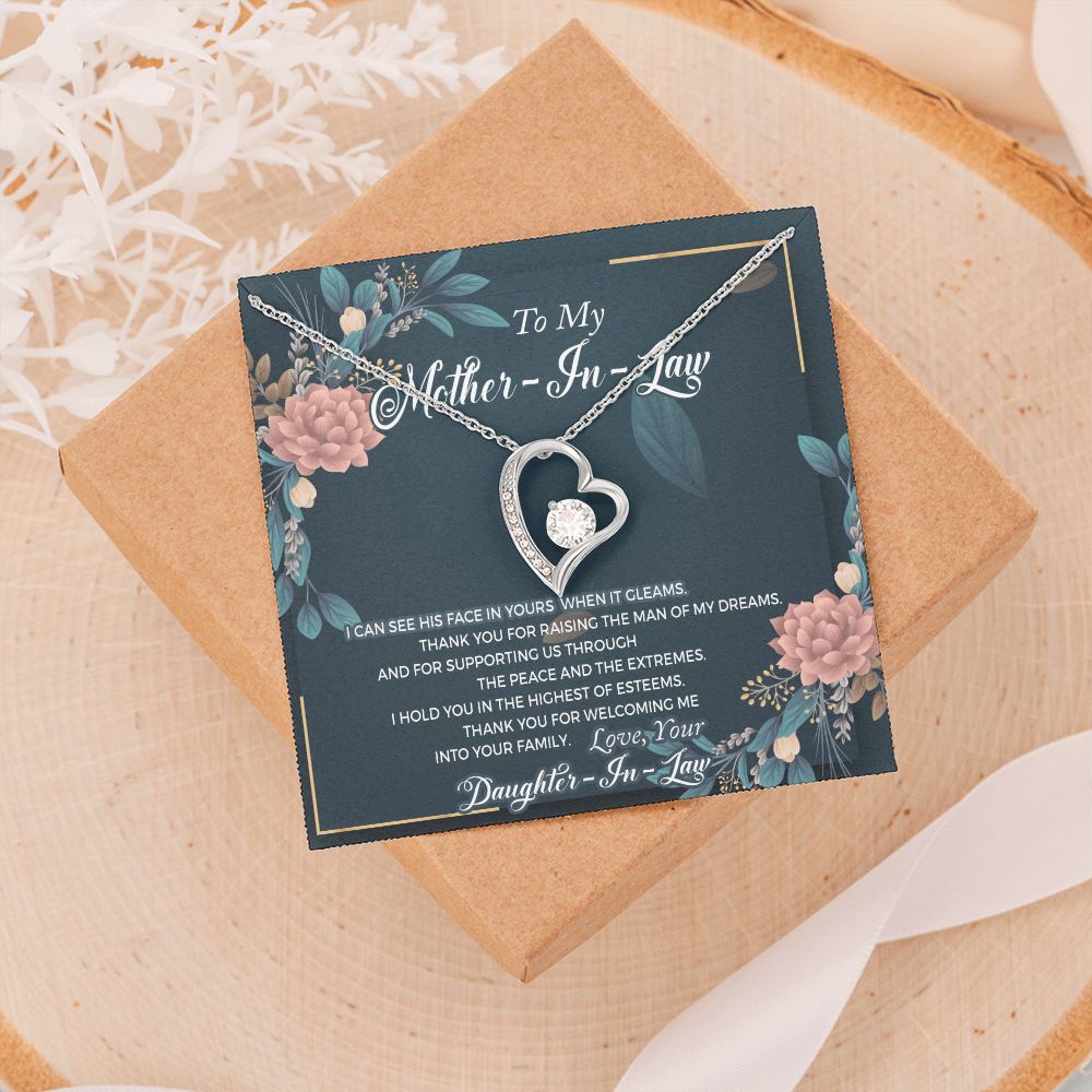 Mother in Law Necklace, Jewelry for Women, Future Mother in Law Gifts from Daughter in Law, Mother of Bride Gifts For Mother in Law, Birthday Gifts For Mother In Law From Daughter In Law2 Forever Love Necklace