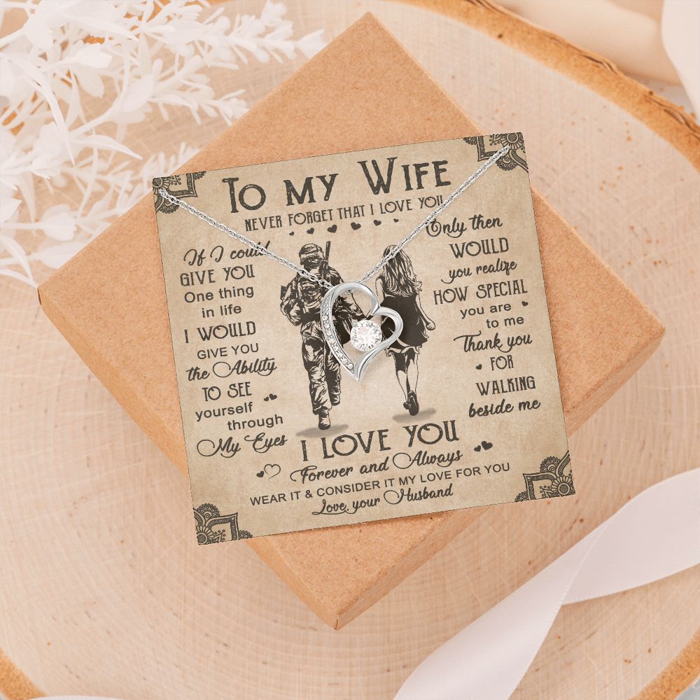 Birthday Gifts For Wife, Necklace Gifts For Wife From Husband, To My Wife Jewelry For Women , To My Wife Necklace  from Husband Wedding Anniversary Present For Wife, Beautiful Wife Jewelry Christmas20 Forever Love Necklace