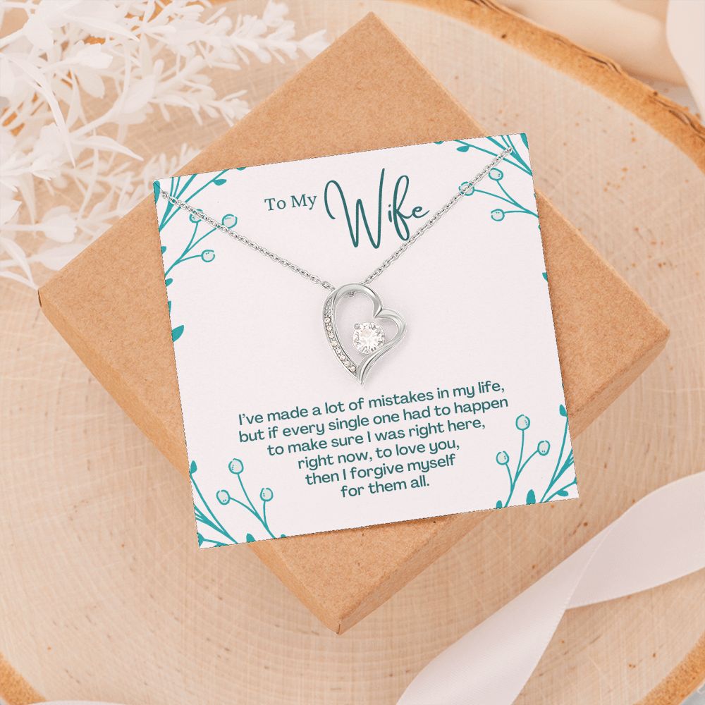 To My Wife Necklace Pendant Gift From Husband I've Made A Lot Of Mistakes With Message Card and Gift Box. Valentine's Day Gift For Wife Future Wife Forever Love Necklace