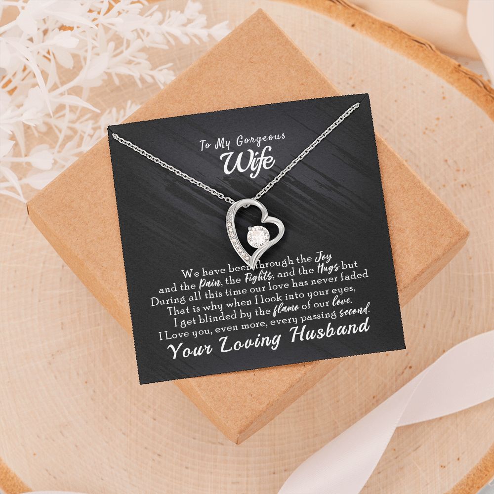 To My Wife Necklace from Husband, Personalized Necklace for Women, Luxury Necklace for Wife from Man Men, Wedding Anniversary Present For Wife, Beautiful Wife Jewelry Christmas Birthday Gift For Wife14 Forever Love Necklace