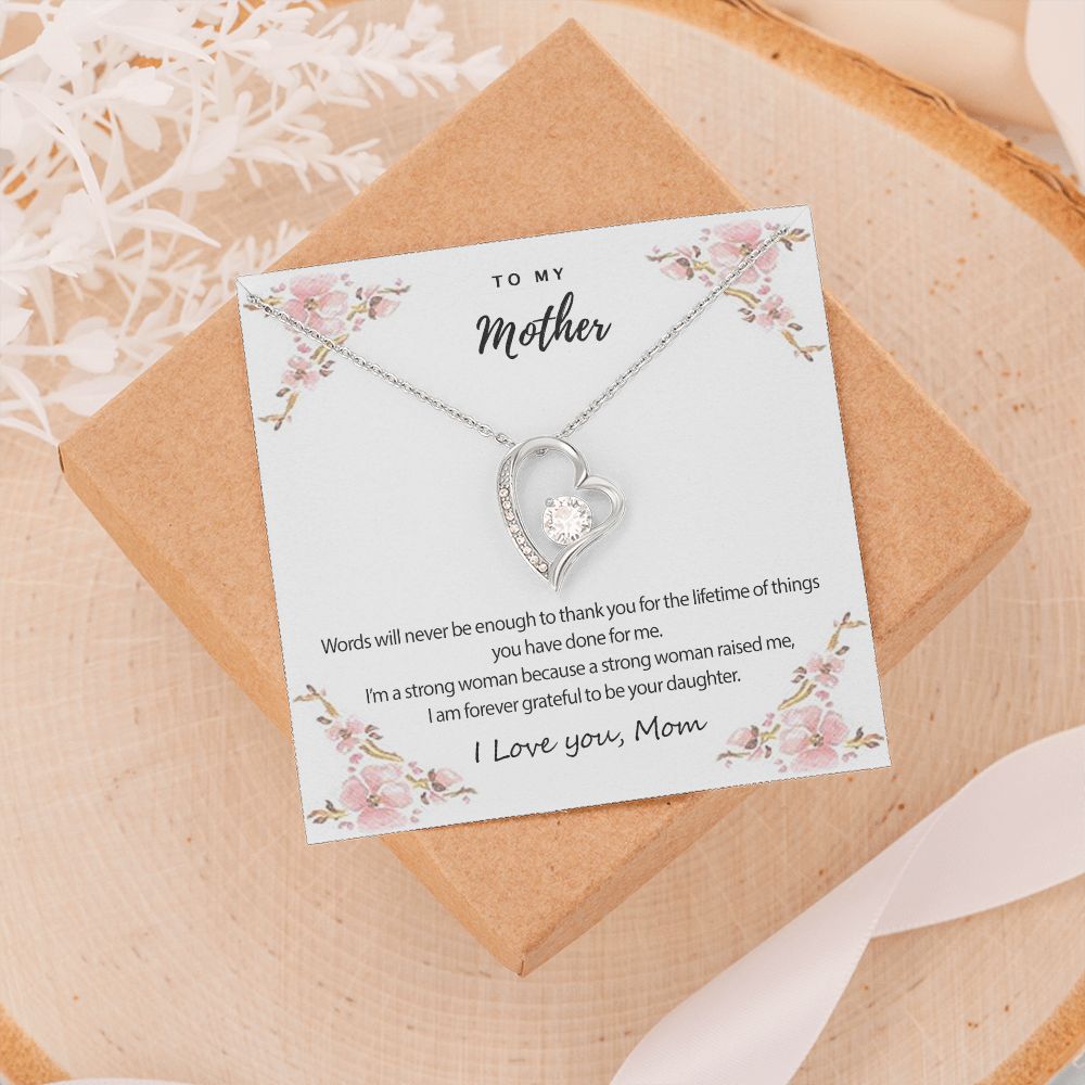 Mom Necklace Gifts for Mom from Daughter to Mom Gifts for Mothers Day from Daughter, To My Mom Necklace from Daughter to Mom Birthday Gifts Necklace with Message Card and Gift Box2226 Forever Love Necklace
