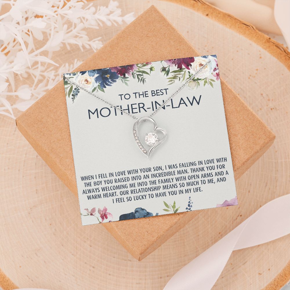 To My Mother-In-Law Gift Mothers Day Gift Necklace Mother-In-Law Gifts Jewelry Forever Love Necklace