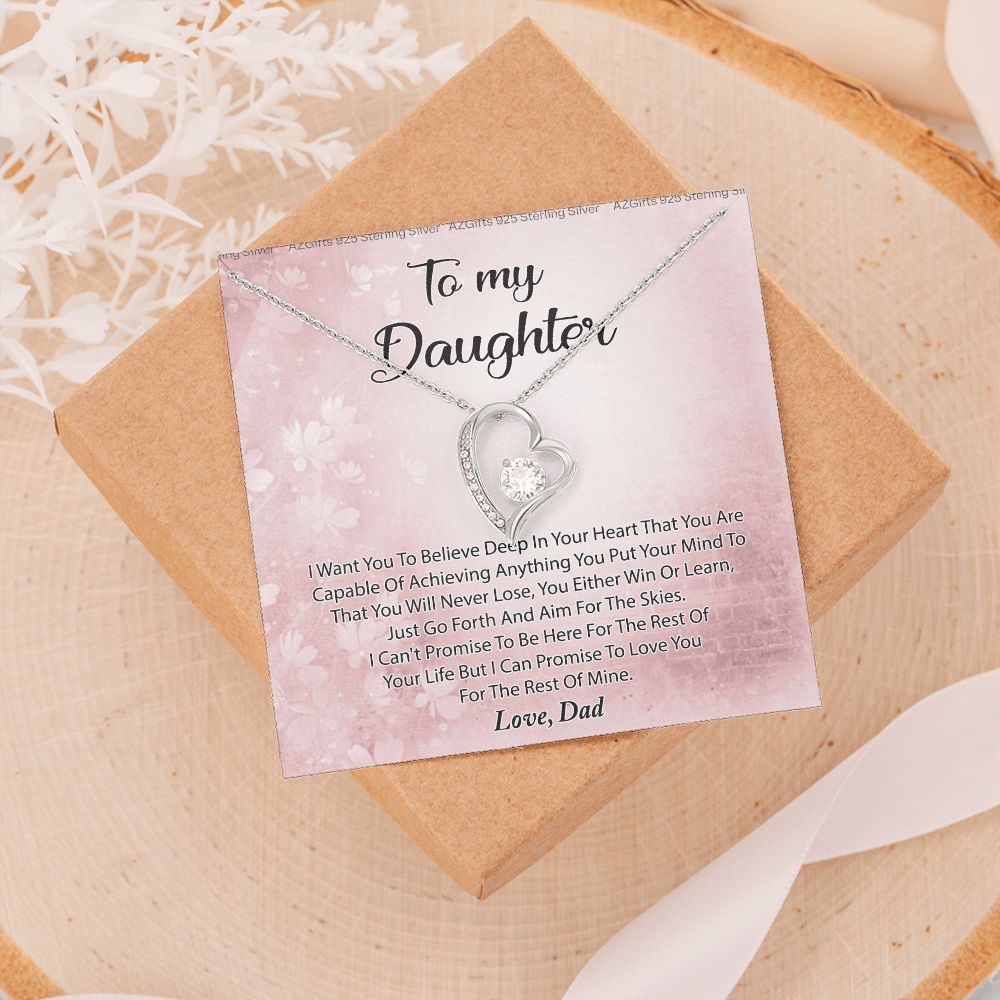 To My Daughter Necklace Gift From Mom I Love You Forever and Always Hearts Necklace For Daughter Present for Birthday Anniversary Christmas Valentine's Day Forever Love Necklace