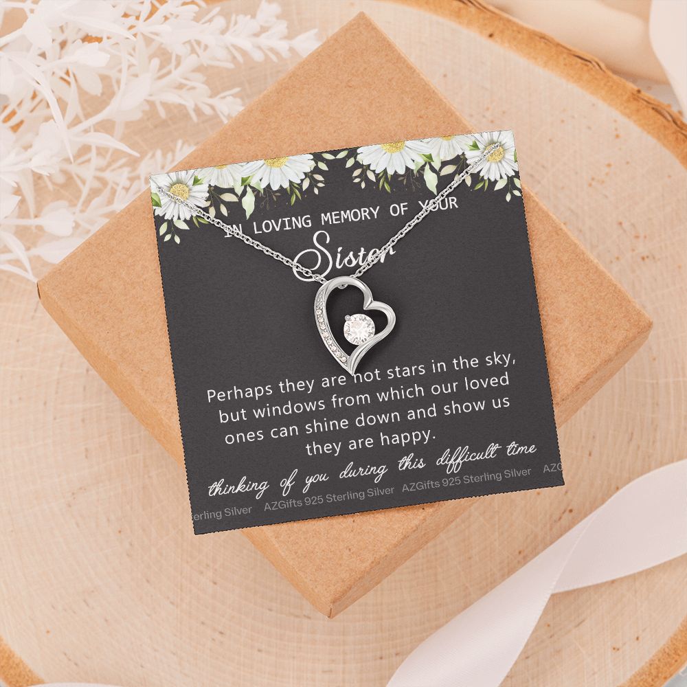 Loss Of Sister Necklace Gift, Sympathy Loss Of Sister, Sympathy Gift Box, Loss Of Sister Necklace, Loss Of Sister, Loss Of Sister Gift, Condolence Gifts, Remembrance Necklace for Women Forever Love Necklace