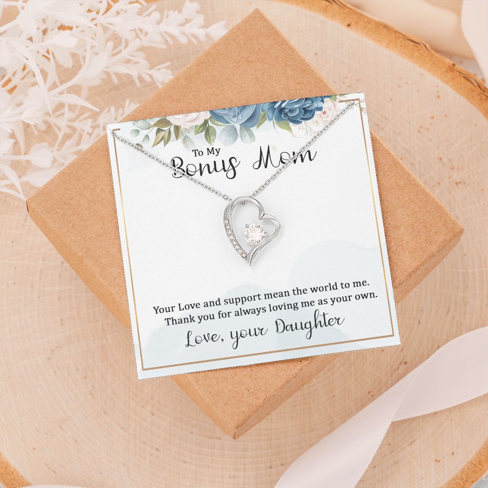 Mother Daughter Necklace as Daughter Gift from Mom, Mom Necklace as Christmas Gift for Mom from Son, Birthday Gift for Mother in Law Necklace, Bonus Mom Gifts for Step Mom Necklace6 Forever Love Necklace
