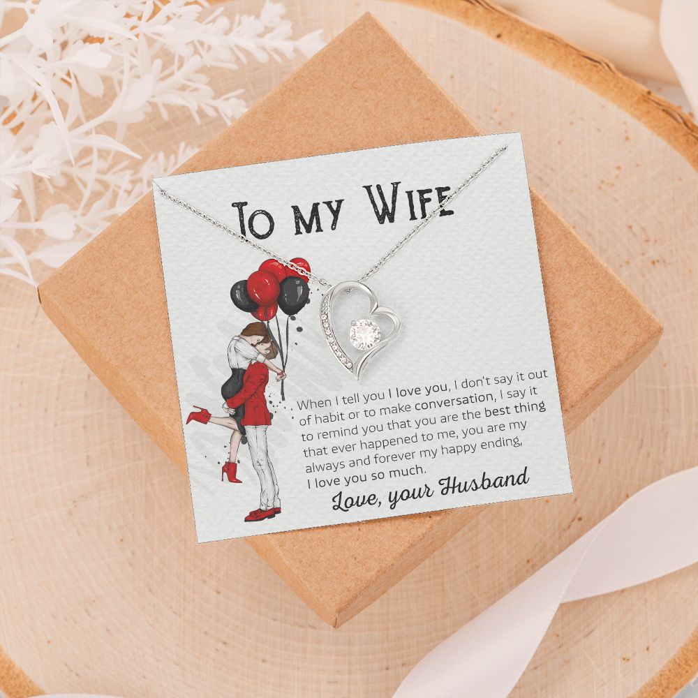 Birthday Gifts For Wife, Necklace Gifts For Wife From Husband, To My Wife Jewelry For Women , To My Wife Necklace  from Husband Wedding Anniversary Present For Wife, Beautiful Wife Jewelry Christmas 7 Forever Love Necklace